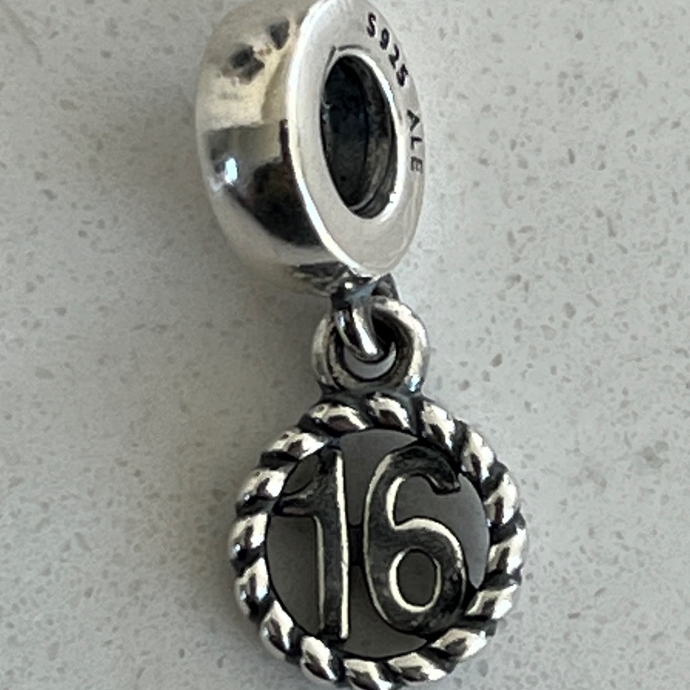 PANDORA Retired Sterling Silver Sweet 16 Birthday Dangle
